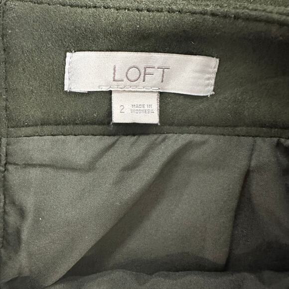Loft Faux Suede Pocket Skirt Hunter Green With Zipper- Women's Size 2 - Picture 5 of 5